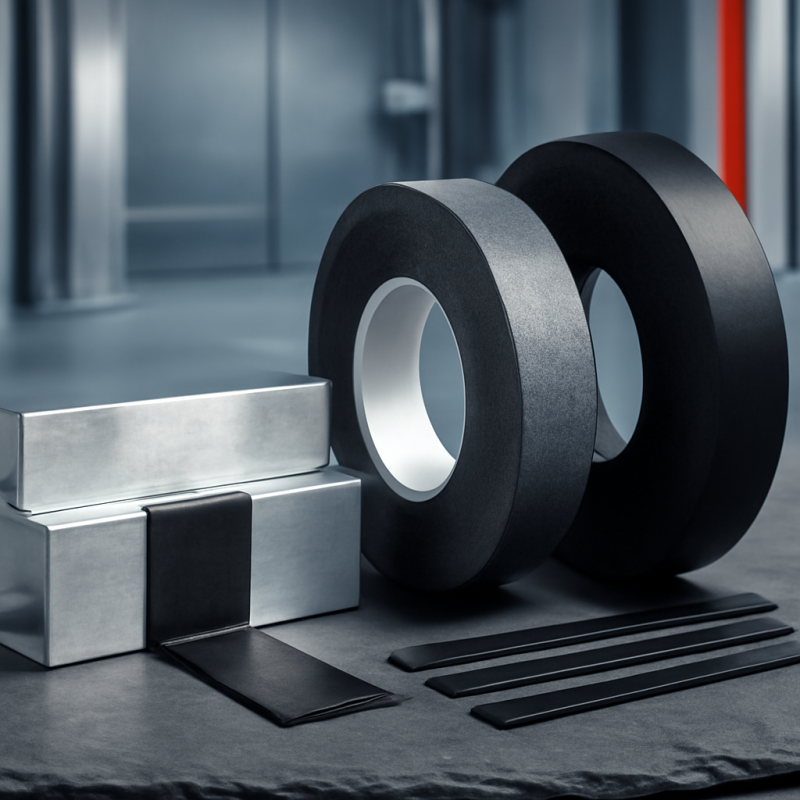Produkt-Stillleben im Vordergrund: Acrylatschaum-Hochleistungsklebebänder (High-Bond-Klebebänder) — zwei kräftige Rollen doppelseitiges VHB-ähnliches Band mit d