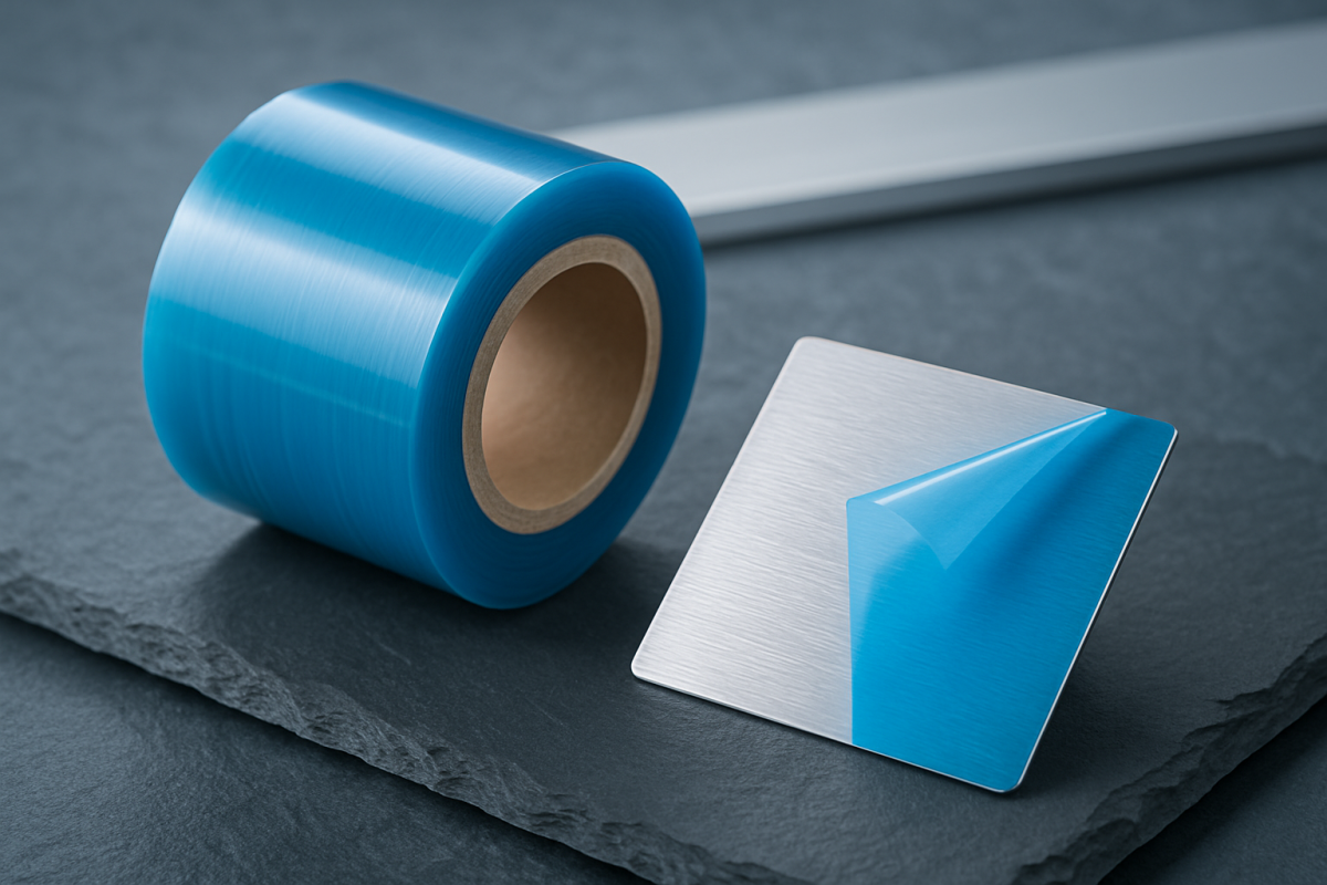 Oberflächenschutz-Klebeband blau-transparent für Edelstahl und Glas - CHEM-TEC