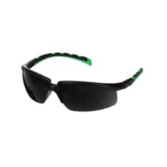 3M Solus 2000 Schutzbrillen, schwarz/grüne Bügel, Antikratz-Beschichtung + (K), graue Scheibe IR 5.0, S2050ASP-BLK, 20 pro Packung