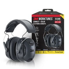 3M WorkTunes Connect & Solar Kabelloser Kapselgehörschutz mit Bluetooth-Technologie 90573E-1