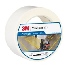 3M™ Weich-PVC-Klebeband 471, Weiß, 50 mm x 33 m, 0.14 mm, Einzelverpackt