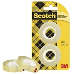 Scotch doppelseitiges Klebeband, Nachfüllpackung, 2 Rollen, 12 mm x 6,3 m