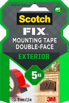 Scotch-FIX Doppelseitiges Außenmontageband 5412-1915-P, 19 mm x 1,5 m