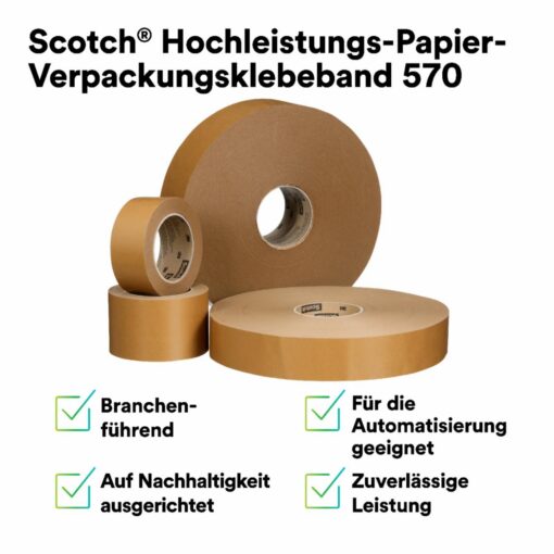 3M Scotch Hochleistungs-Papier-Verpackungsklebeband 570, Braun, 48 mm x 50 m – CHEM-TEC